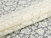 картинка Клеенка ПВХ без основы ажурная 1,37*20м, БЕЖЕВЫЙ мод. TR-683 — Великий Путь