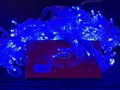 картинка Светодиодная гирлянда "Штора" 3*2м, 140 ламп, синий, прозрачный провод, с переходн, 8 режимов/60шт — Великий Путь