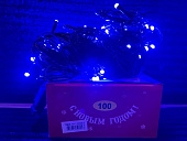 картинка Светодиодная гирлянда "Световая лента", 10метров, 70 ламп, синий, черный провод/60шт — Великий Путь