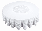 картинка Скатерть в рулоне без основы ажурная мод CS-316 БЕЛАЯ 1,8*18м КРУГЛАЯ (10 шт. в рулоне 180*180 см) — Великий Путь